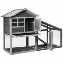 Wooden 56.5 Inch Length Rabbit Hutch with Pull out Tray and Ramp