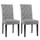 2 Pieces Tufted Dining Chair Set with Adjustable Anti-Slip Foot Pads