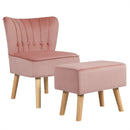 Modern Accent Chair Ottoman Set with Footstool