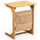 Bamboo Sofa Table End Table Bedside Table with Storage Bag