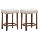 Set of 2 Nailhead Saddle Bar Stools 24 Inch Height