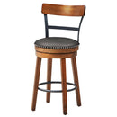 30.5 Inch 360-Degree Swivel Stools with Leather Padded Seat