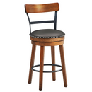 30.5 Inch 360-Degree Swivel Stools with Leather Padded Seat