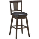 24 inch Swivel Upholstered Counter Height Bar Chair with Rubber Wood Legs