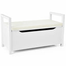 34.5 ×15.5 ×19.5 Inch Shoe Storage Bench with Cushion Seat for Entryway