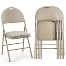 Set of 6 Folding Fabric Upholstered Metal Chairs