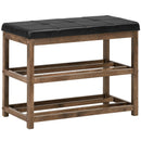 2-Tier Wooden Shoe Rack Bench with Padded Seat