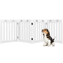 24 Inch Folding Wooden Freestanding Pet Gate Dog Gate with 360¬∞ Hinge