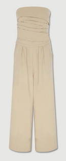Free People Blake Strapless Jumpsuit in Parchment, Size Small