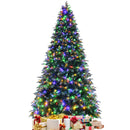 Pre-Lit Snowy Christmas Hinged Tree with Multi-Color Lights