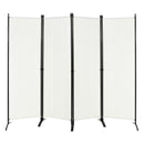 4-Panel Room Divider with Steel Frame