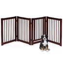 30 Inch Tall 4-Panel Freestanding Pet Gate Wooden Dog Fence