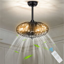5 Blades Enclosed Ceiling Fan with Light and Remote Control-Black