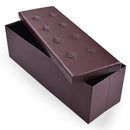 45 Inches Large Folding Ottoman Storage Seat - Brown