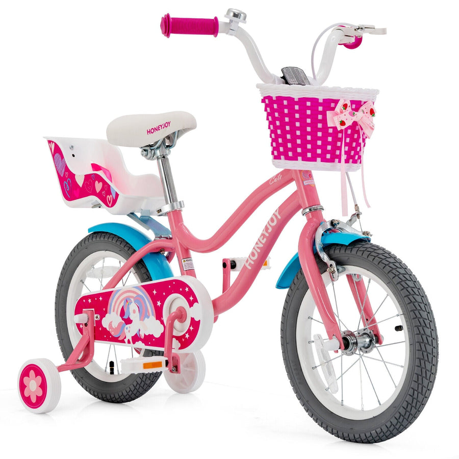 16 Inch Kids Bike with Training Wheels and Storage Basket
