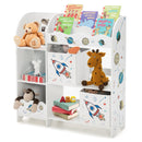 Wooden Children Storage Cabinet with Storage Bins-Rocket Pattern