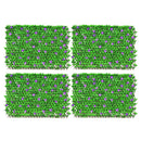 4 Pieces Expandable Faux Ivy Privacy Screen Fence Panel Pack with Flower