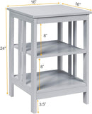3-Tier Nightstand Sofa Side Table with Baffles and Round Corners
