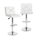 PU Leather Upholstered Bar Stools Set of 2 with Back and Adjustable Height