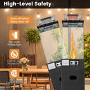 40000 BTU Patio Heater Outdoor Propane Gas Heater with Cover and Wheels-Black