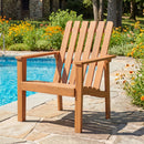 Acacia Wood Patio Dining Chair with Curved Seat & Armrests