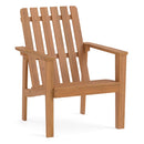 Acacia Wood Patio Dining Chair with Curved Seat & Armrests