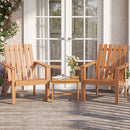 Acacia Wood Patio Dining Chair with Curved Seat & Armrests
