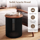Round Acacia Wood Coffee Table 16" x 20.5" - Walnut