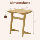 C-Shaped End Table Set of 2 with Wood Veneer Top