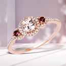 0.63 Carat Genuine Morganite, Pink Tourmaline and White Diamond 14K Rose Gold Ring