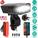 Super Bright Bike Light Set USB Rechargeable Headlight Taillight Set Waterproof LED Bicycle Front and Rear Lights for Night Riding Cycling