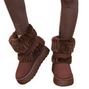 Women's Plus Size Snow Boots Fleece Lined Padded Warm Keeping Non-slip Ankle Boots