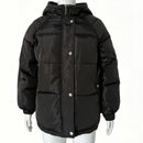 Womens Winter American-Style Fake Two-Piece Patchwork Hooded Cotton Padded Coat