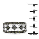 0.32 Carat Genuine Green Diamond .925 Sterling Silver Ring