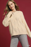 Umgee Pearl-Embellished Long Sleeve Sweater