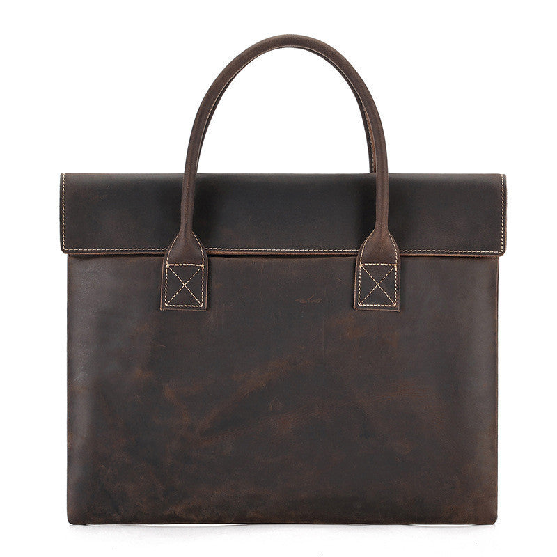 Crazy Horse Leather Men's Handbag