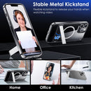 Magnetic Metal Kickstand Clear Case Shockproof Anti Yellowing Phone Cover Compatible with Magsafe Fit for IOS Phone 14 Pro