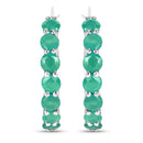 2.38 Carat Genuine Emerald .925 Sterling Silver Earrings