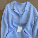 Summer Thin Linen Casual Cotton Linen Collared Sun Protection Top