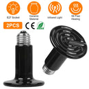 2Pcs Ceramic Heat Lamp 150W Infrared Reptile Heat Lamp No Light Emitting For Pet Brooder Incubator Reptile Lizard Turtle Snake Terrarium