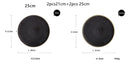 Black Crystal Ceramic Dessert Plate Round Flat Plate