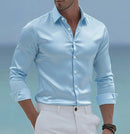 New Cross-border Mens Long-sleeve Striped Shirt