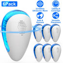 6 Pack Ultrasonic Pest Repeller Indoor Plug In Bug Repellent Mosquito Spider Ant Roaches Mice Control for Bedroom Garage Warehouse Office