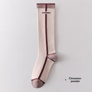 Womens Gradient-compression Calf Socks With Color-block Stripes