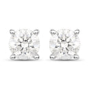 0.80 Carat Genuine White Diamond 14K White Gold Earrings