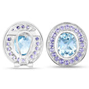 6.30 Carat Genuine Blue Topaz and Tanzanite .925 Sterling Silver Earrings