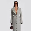 New Elegant Solid-color Lapel-tied Coat