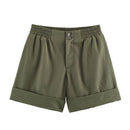 Casual Shorts With A Curled Hem Western Style