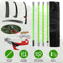2 In 1 Extra Long Manual Pole Saw 8.23-15.12FT Extendable Tree Pruner for High Branches with Pruner Scissors 2 Double-hooked Saw Blades Goggles Gloves