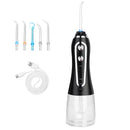 Portable Water Dental Flosser Cordless Rechargeable Dental Oral Irrigator IPX7 Waterproof Teeth Cleaner with 5 Modes 5 Nozzles 10.14oz Detachable Wate